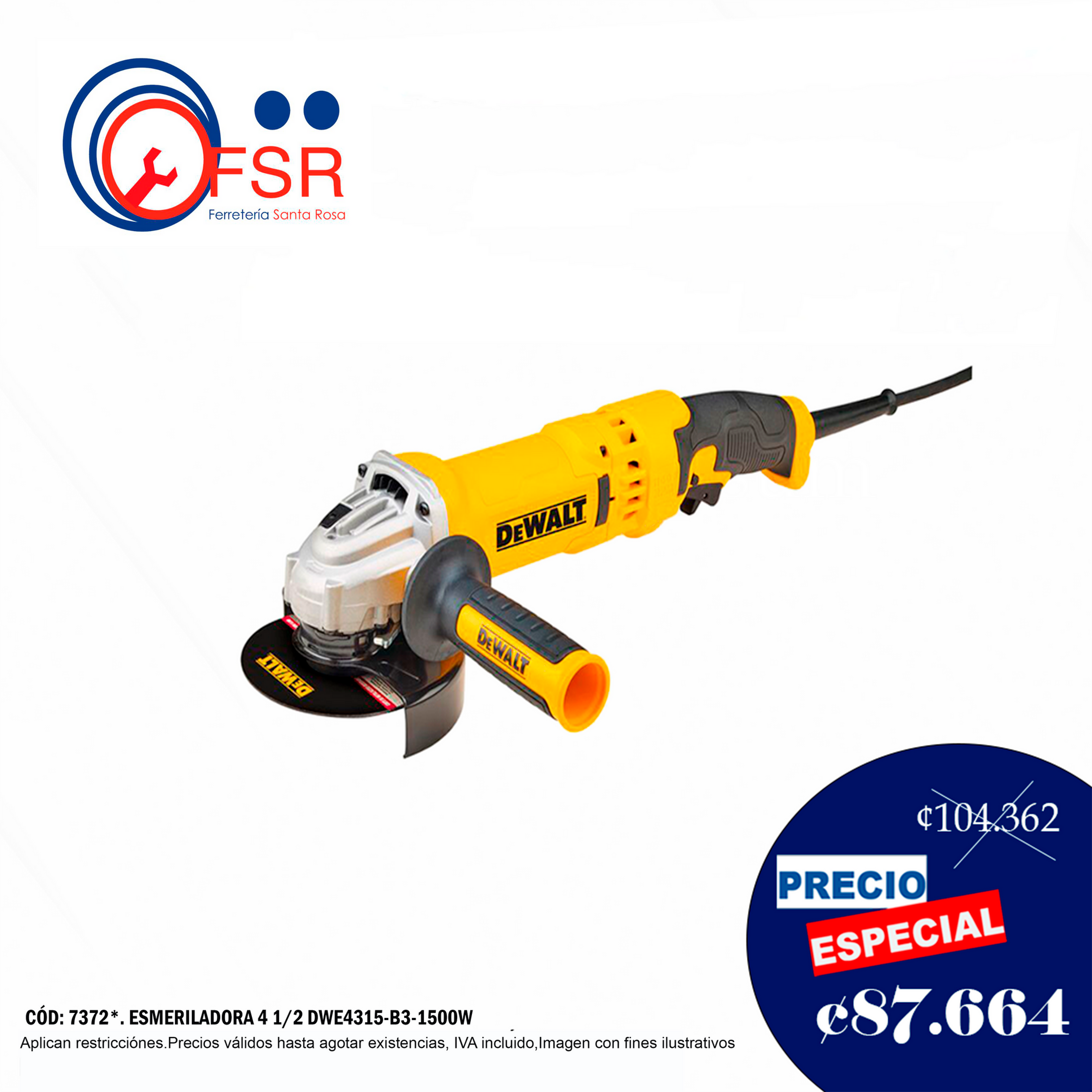 ESMERILADORA 4 1/2 DWE4315-B3-1500W