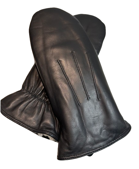 Miniatyrbilde: Lammeskinnsvotter med hvit lammepels dame - sort