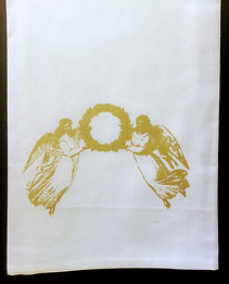 PAIR OF ANGELS TEA TOWEL GOLD