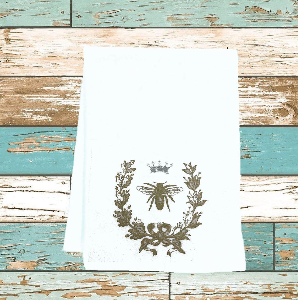 Thumbnail: NAPOLEONIC BEE WITH CROWN TEA TOWEL