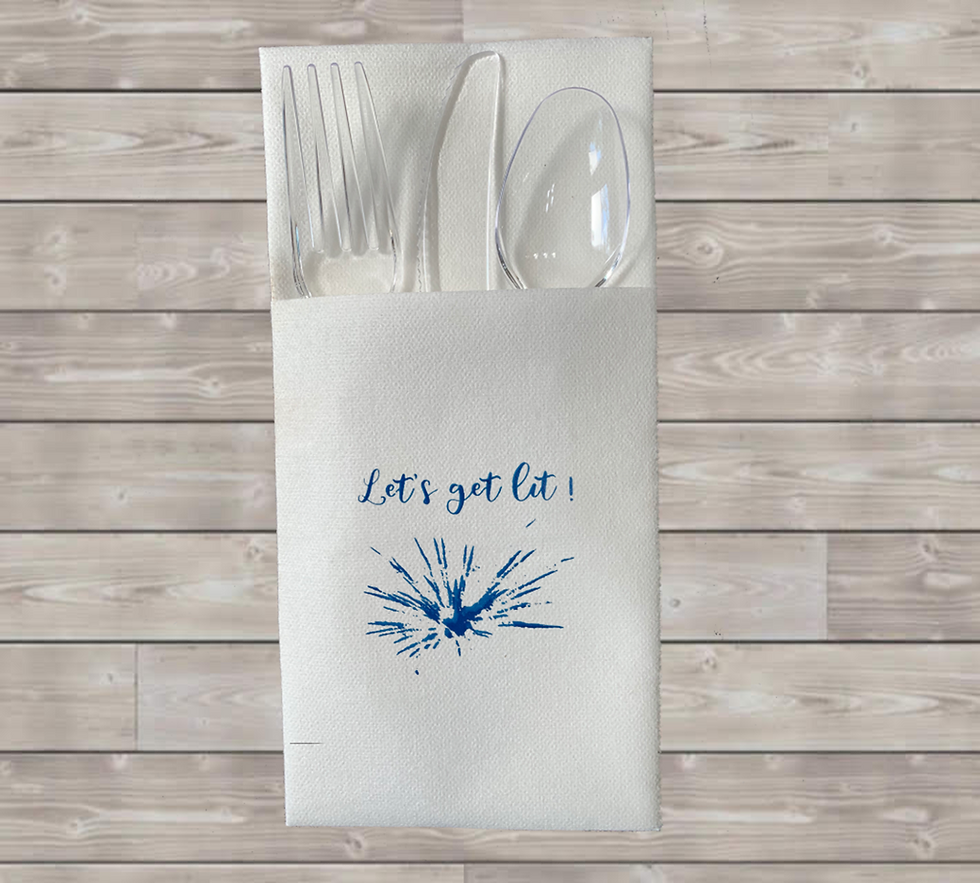 Thumbnail: LET’S GET LIT DISPOSABLE CUTLERY POUCHES  Pack of 12