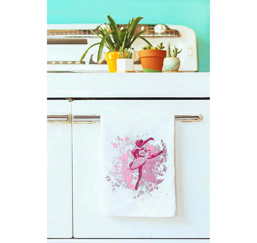 Thumbnail: BALLERINA WITH SPLATTER TEA TOWEL