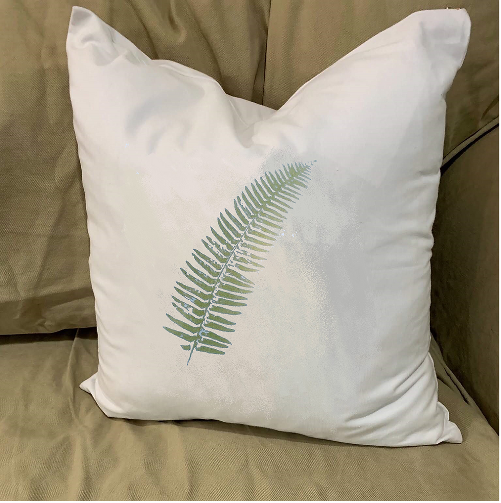 Thumbnail: FERN FROND PILLOW WITH FEATHER INSERT