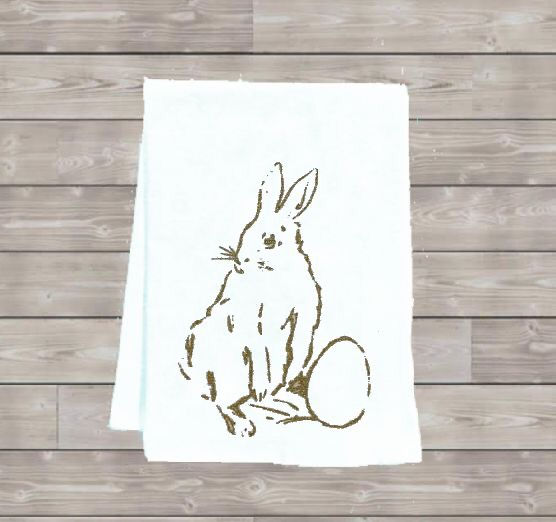 STANDING BUNNY WITH EGG TEA TOWEL