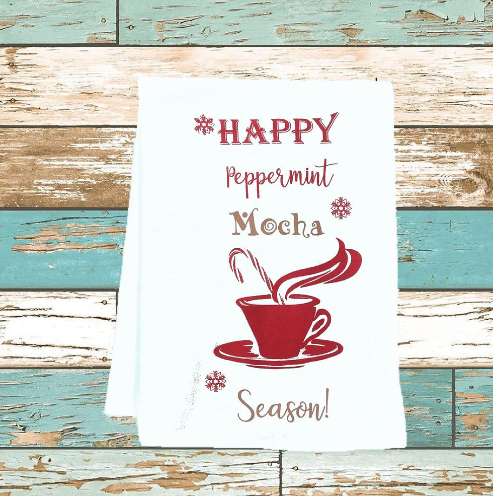 Thumbnail: HAPPY PEPPERMINT MOCHA SEASON TEA TOWEL