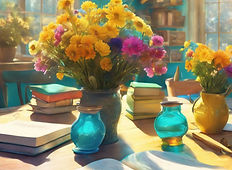 magical scene of a bright and beautiful meeting room with sun shining through the windows.