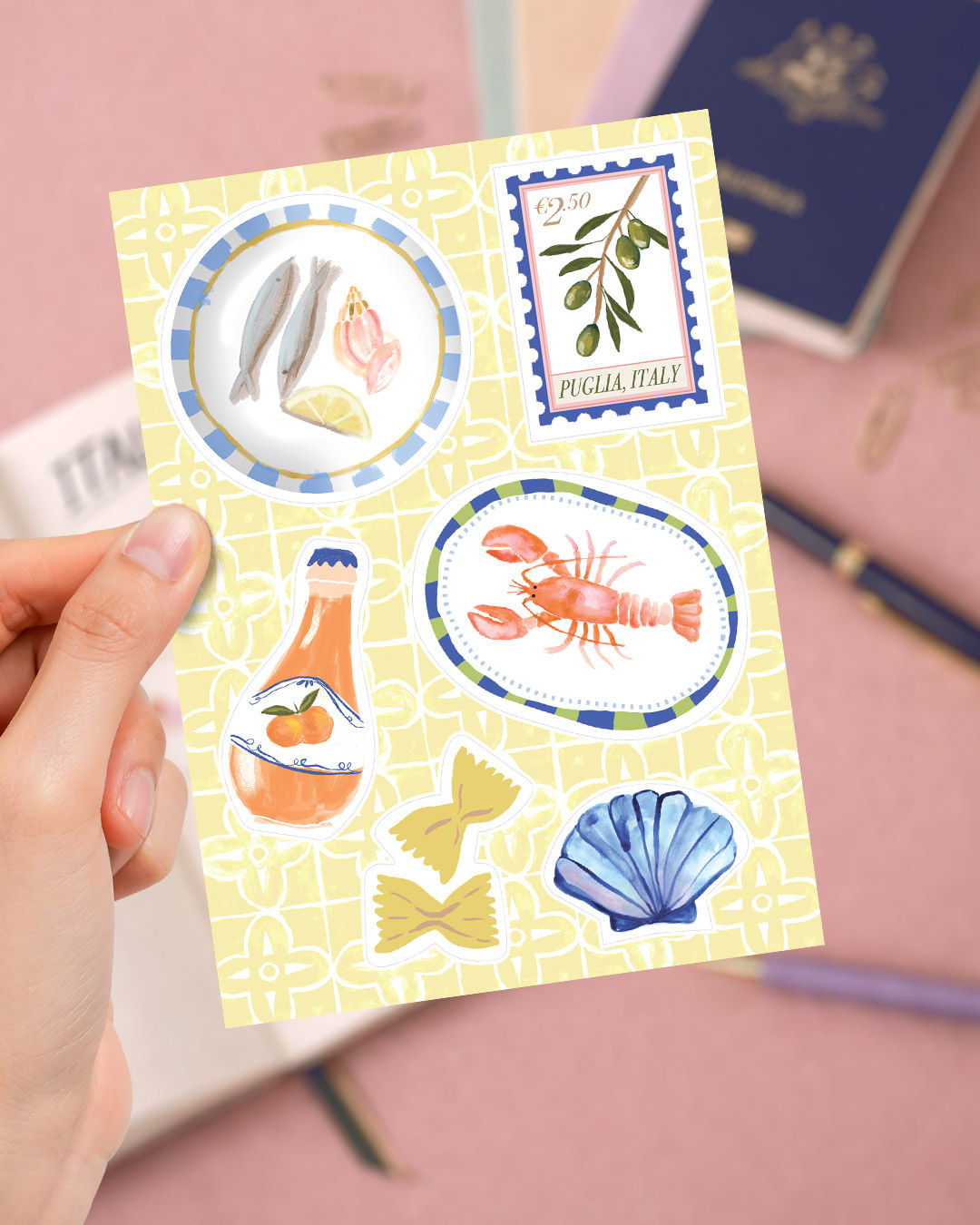 Seafood European Sticker sheet