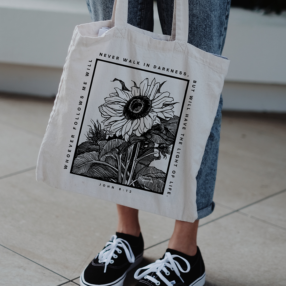 Sunflower Cotton Canvas Tote Bag | Eco-Friendly Sustainable Fashion, Faith-Based