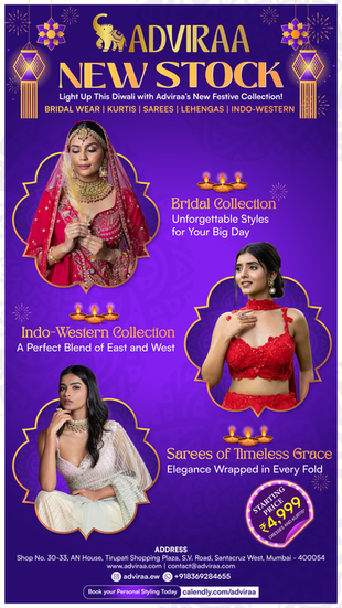 Discover Festive Glamour Starting at Just ₹4,999 at Adviraa – Ethnic Wear in Mumbai