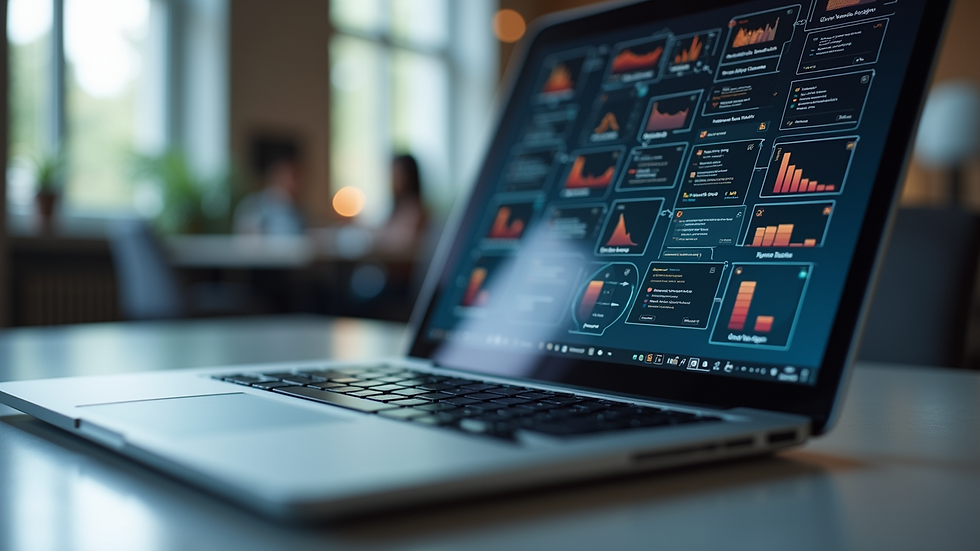 Eye-level view of a laptop screen showing app wireframes