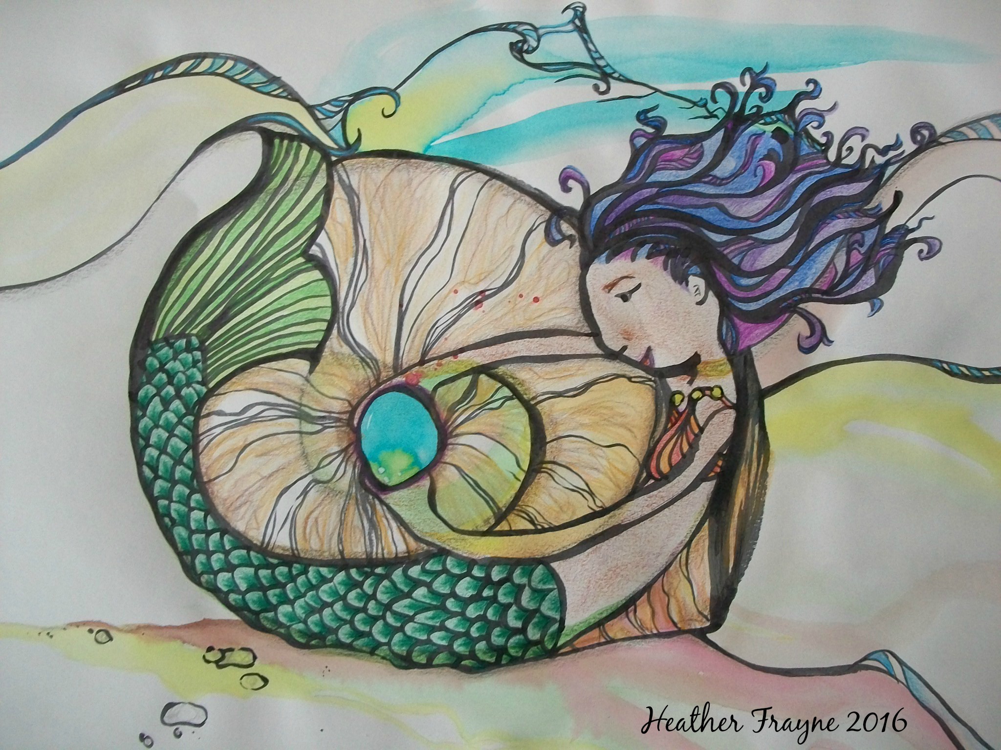 Mermaid postcard