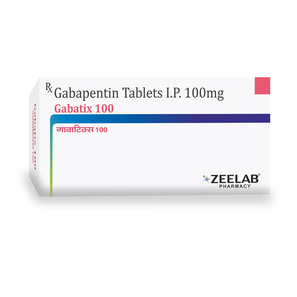 Gabatix 100 Tablet - Anticonvulsant / Antiepileptic (Pack of 100 Tablets)
