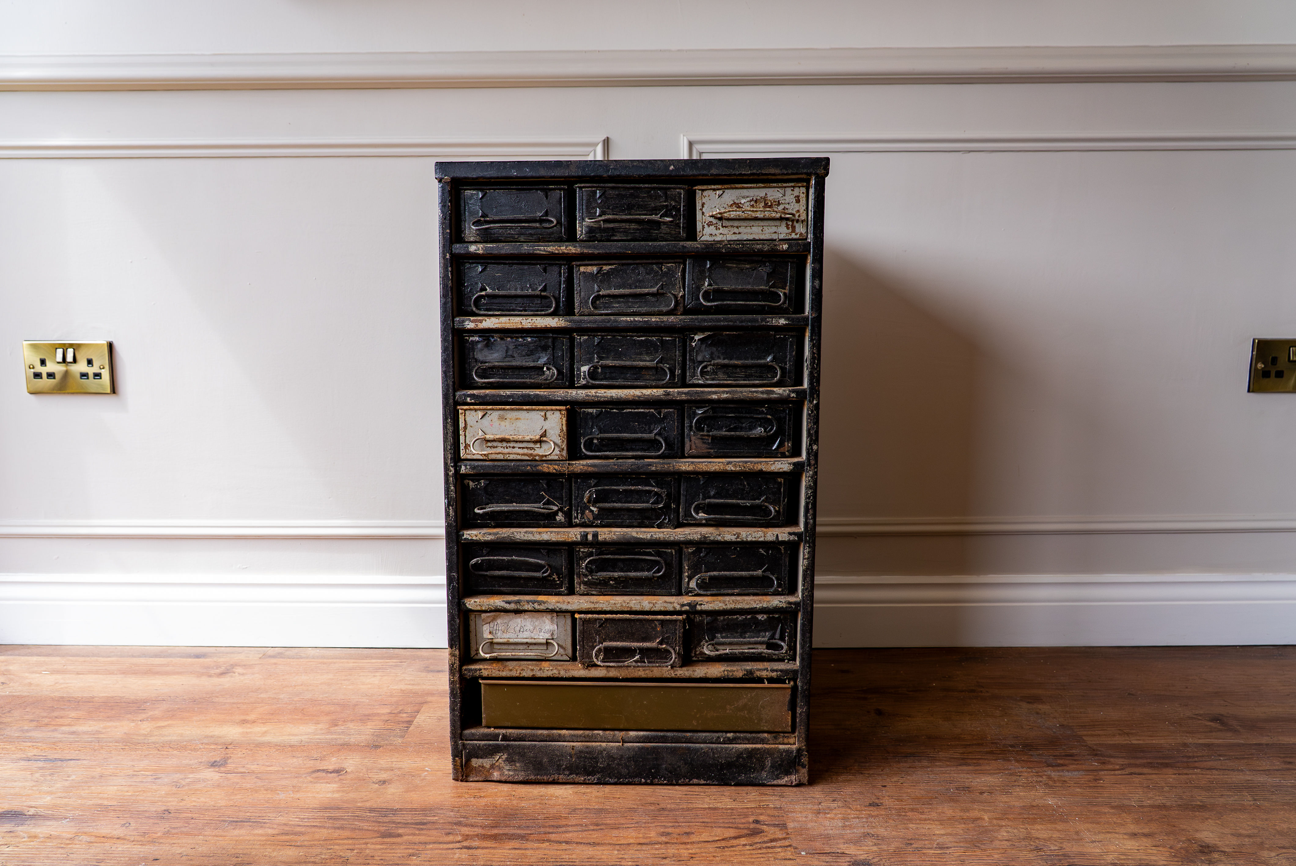 Vintage Industrial Engineers Multi Drawer Cabinet