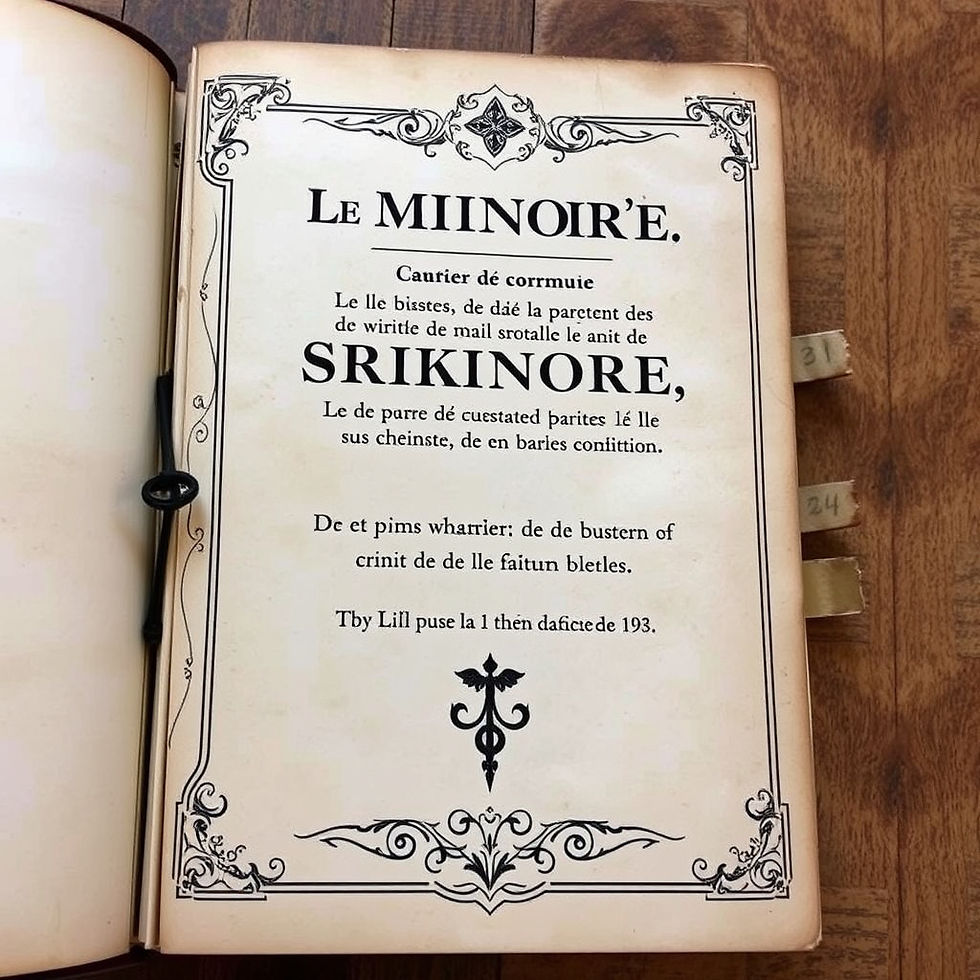 Vue en plongée d’un carnet ouvert avec des notes manuscrites sur l’histoire familiale