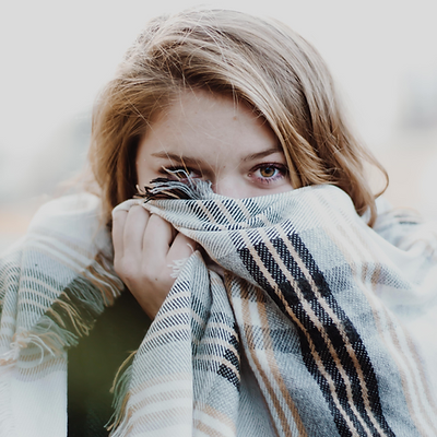 Woman Wearing a Scarf