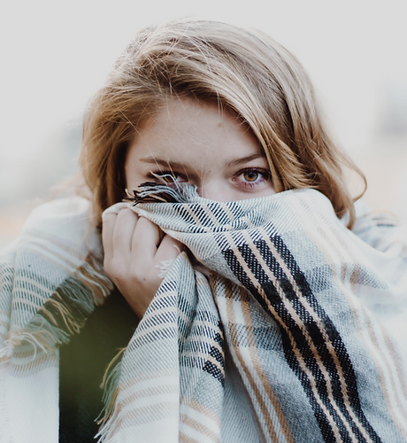 Woman Wearing a Scarf
