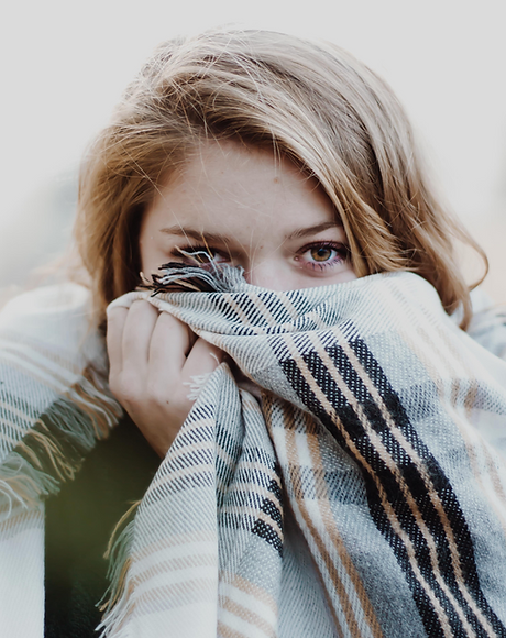 Woman Wearing a Scarf