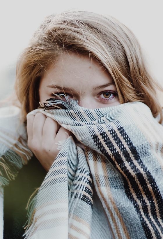 Woman Wearing a Scarf
