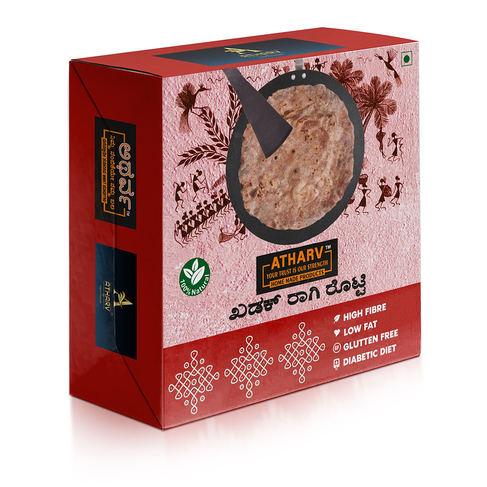 Kadak Roti Designs ATHARV Khadak Raagi Rotti (Box) (10Pc) I Pack of 3 | Atharv Enterprise