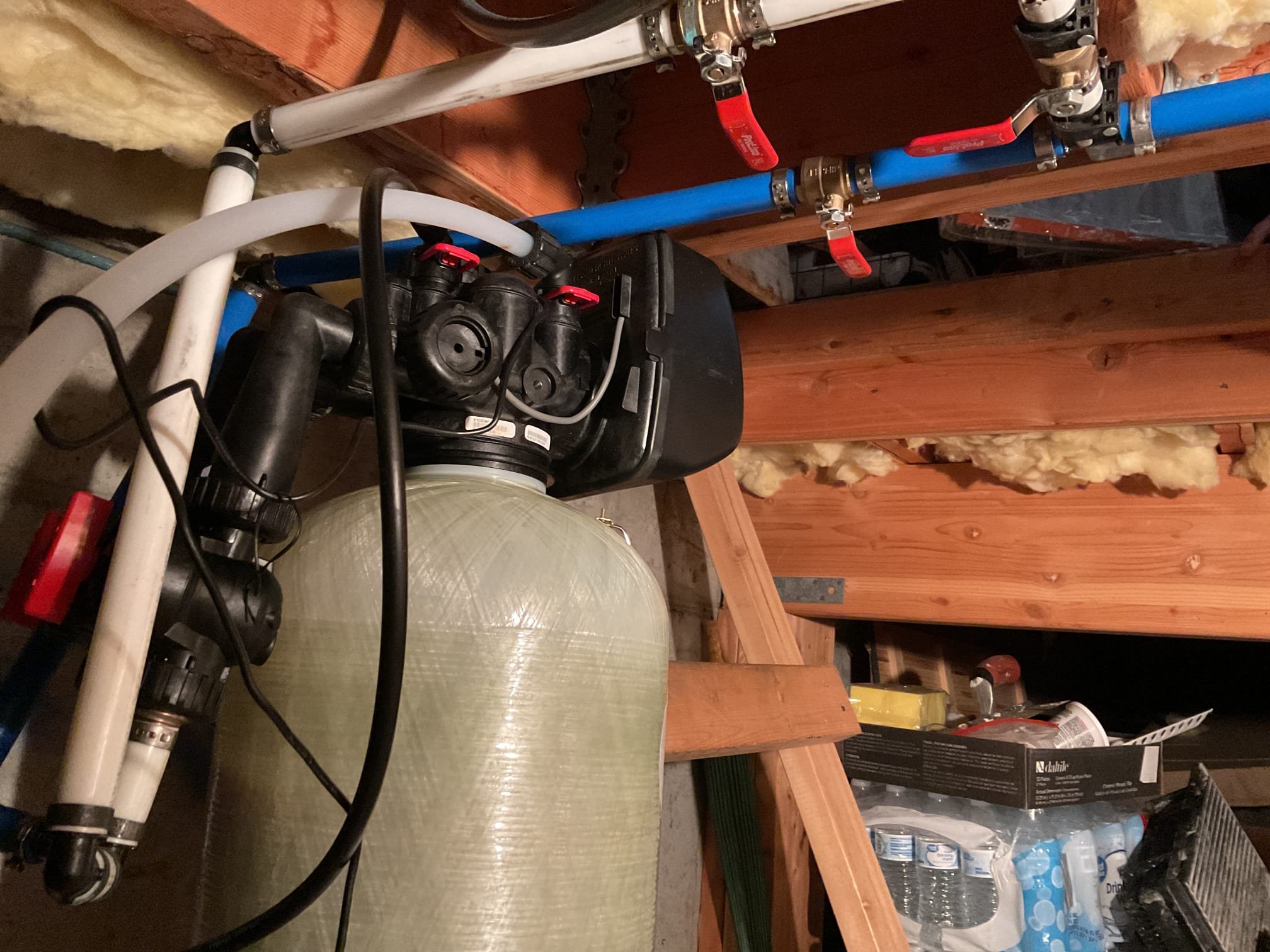 Image depicting water softener regeneration settings, crucial for maintaining optimal water pressure in your house and preventing water damage, relevant to commercial drywall water damage restoration services available locally.