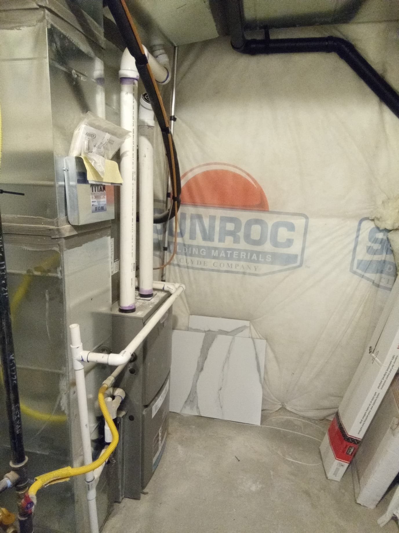 Water-damaged commercial drywall, indicating a failed cleanup attempt. Concerns about mildew growth are relevant, similar to worries about removing mildew from clothes. This highlights the need for professional commercial drywall water damage cleanup and repair to prevent further issues.