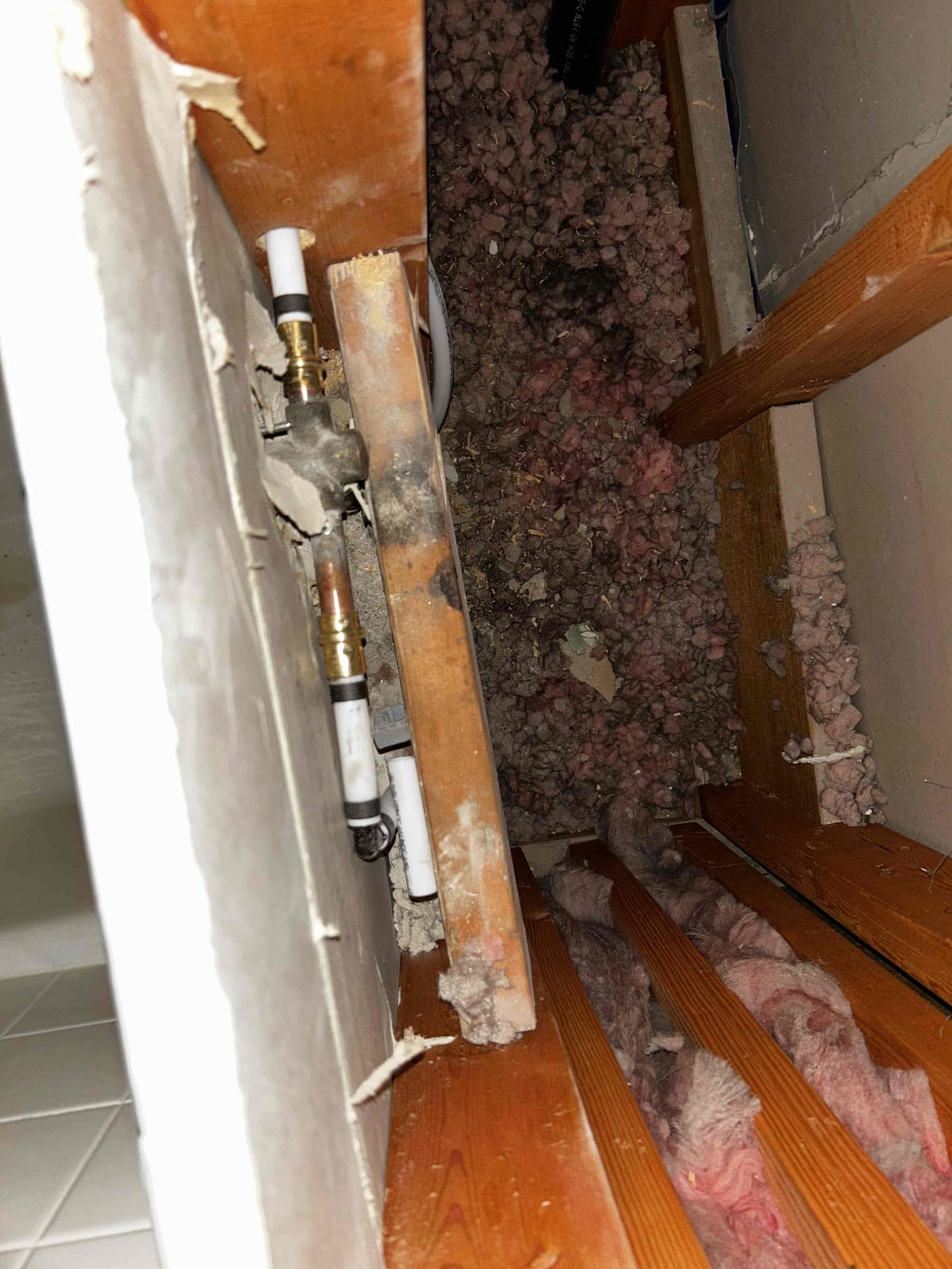 Image depicting insured residential ceiling water damage remediation, highlighting the installation and maintenance aspects of restoring a ceiling after water damage. Focus on structural repair and preventing future issues.