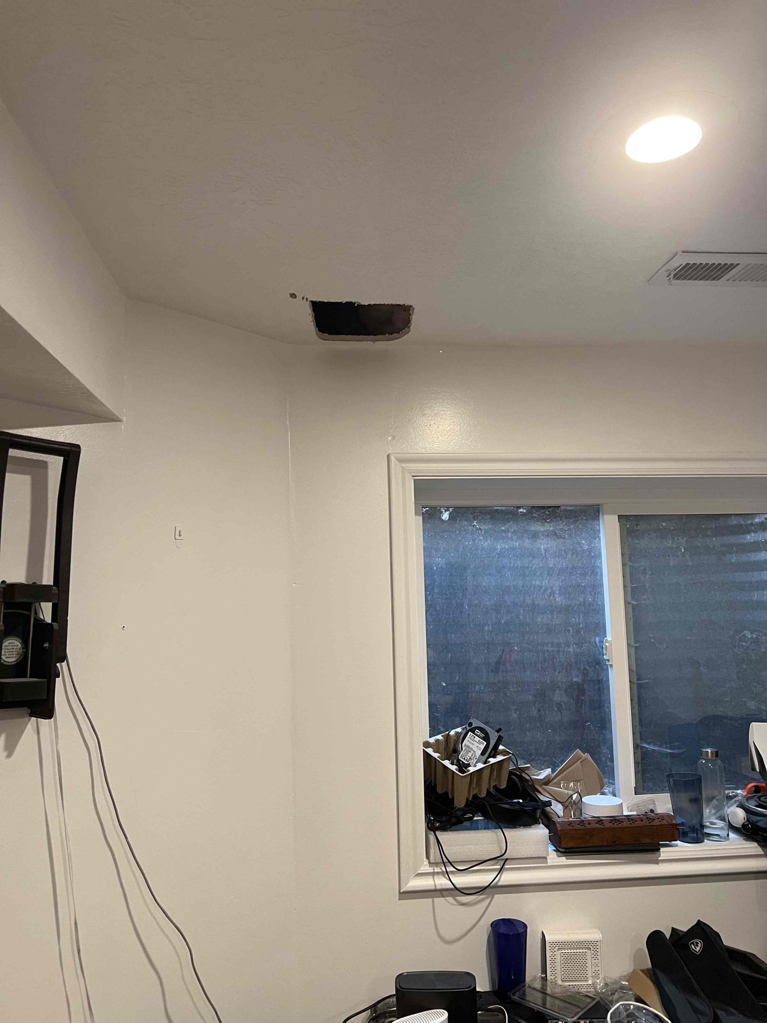 Image depicting water damage issues, suggesting the need for solutions like water line repair, online well water testing to ensure water quality, and residential ceiling water damage restoration inspection to assess structural integrity.