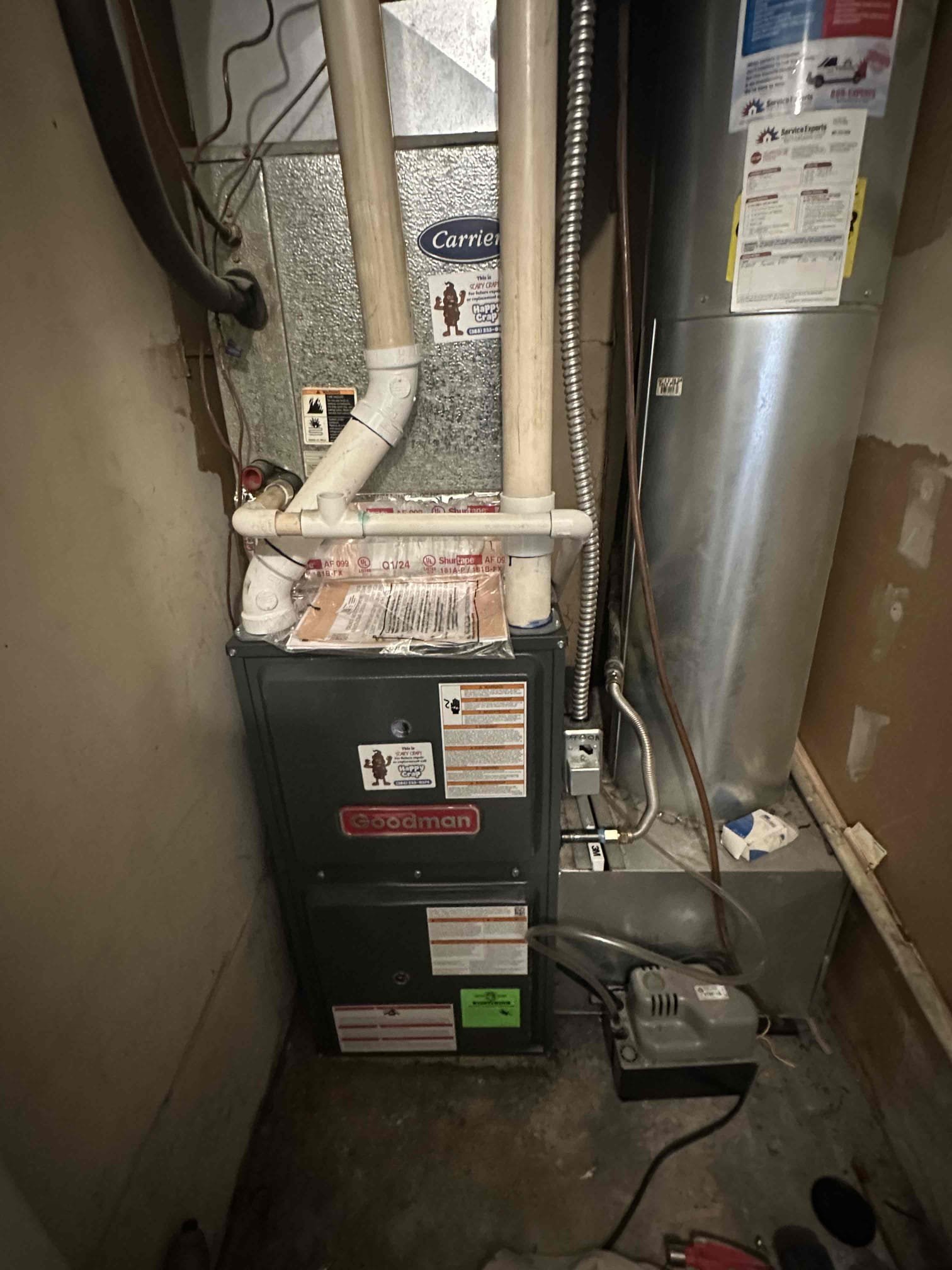 Furnace installation image showcasing new furnace and ductwork. Professional furnace repair and installation services ensuring efficient home heating.