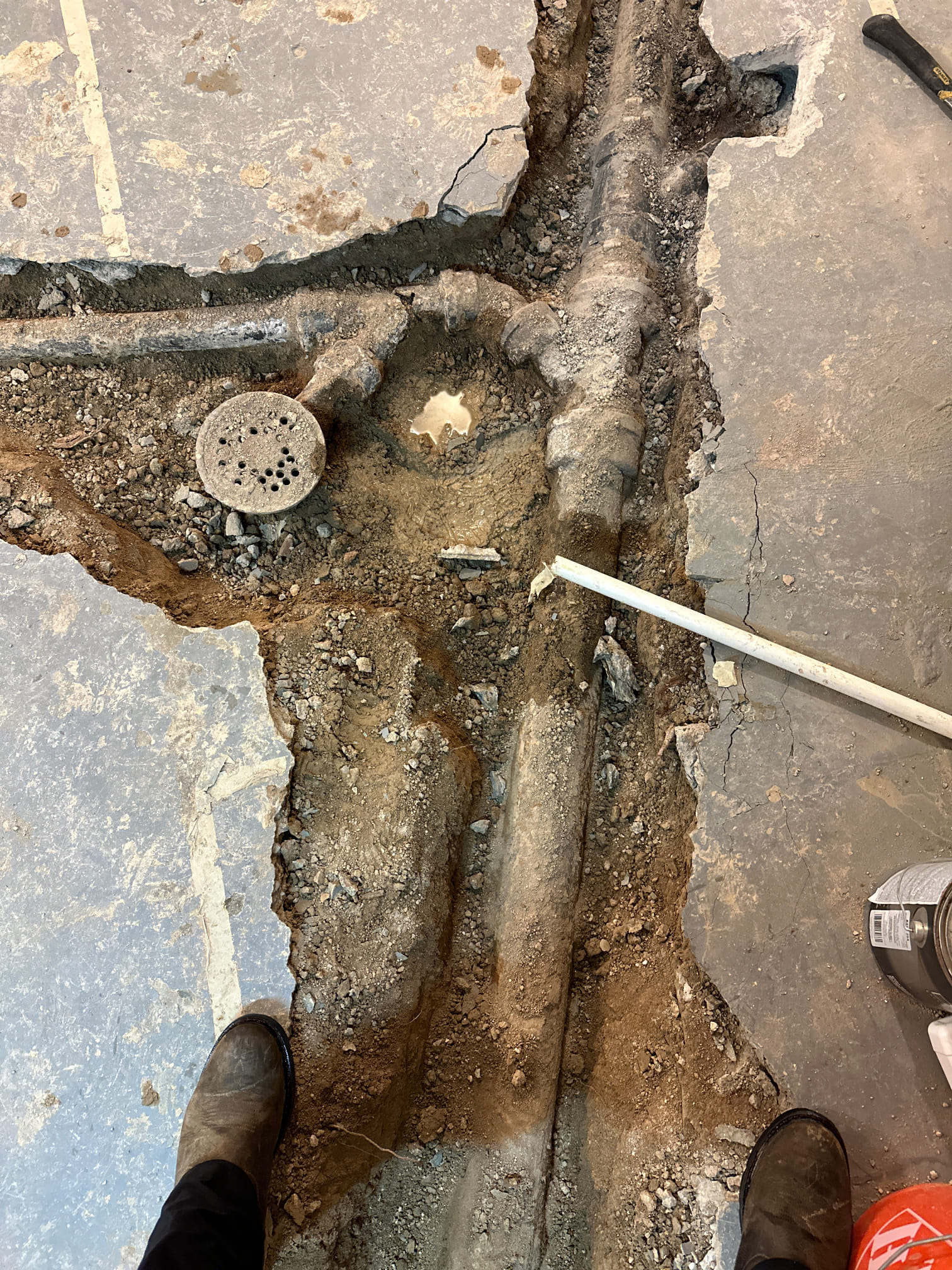 Commercial bathroom showing before and after mold odor removal and remodel. Professional service eliminates mold odors and provides bathroom renovation services.