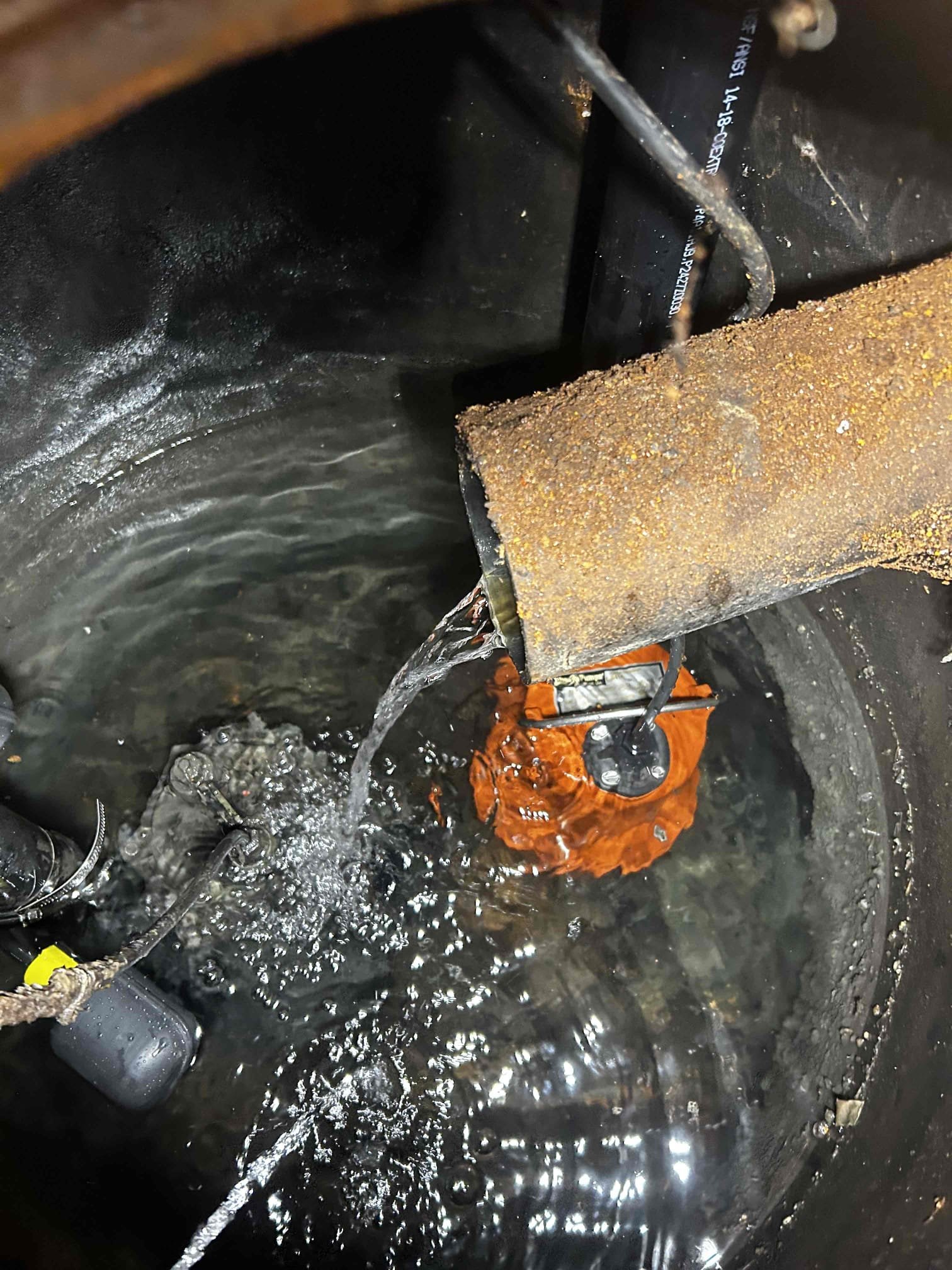 Emergency sewage backup remediation after hours. A bathroom sink backs up, requiring immediate professional cleanup to mitigate health hazards and property damage from sewage contamination. Fast response is crucial for after-hours sewage backups.