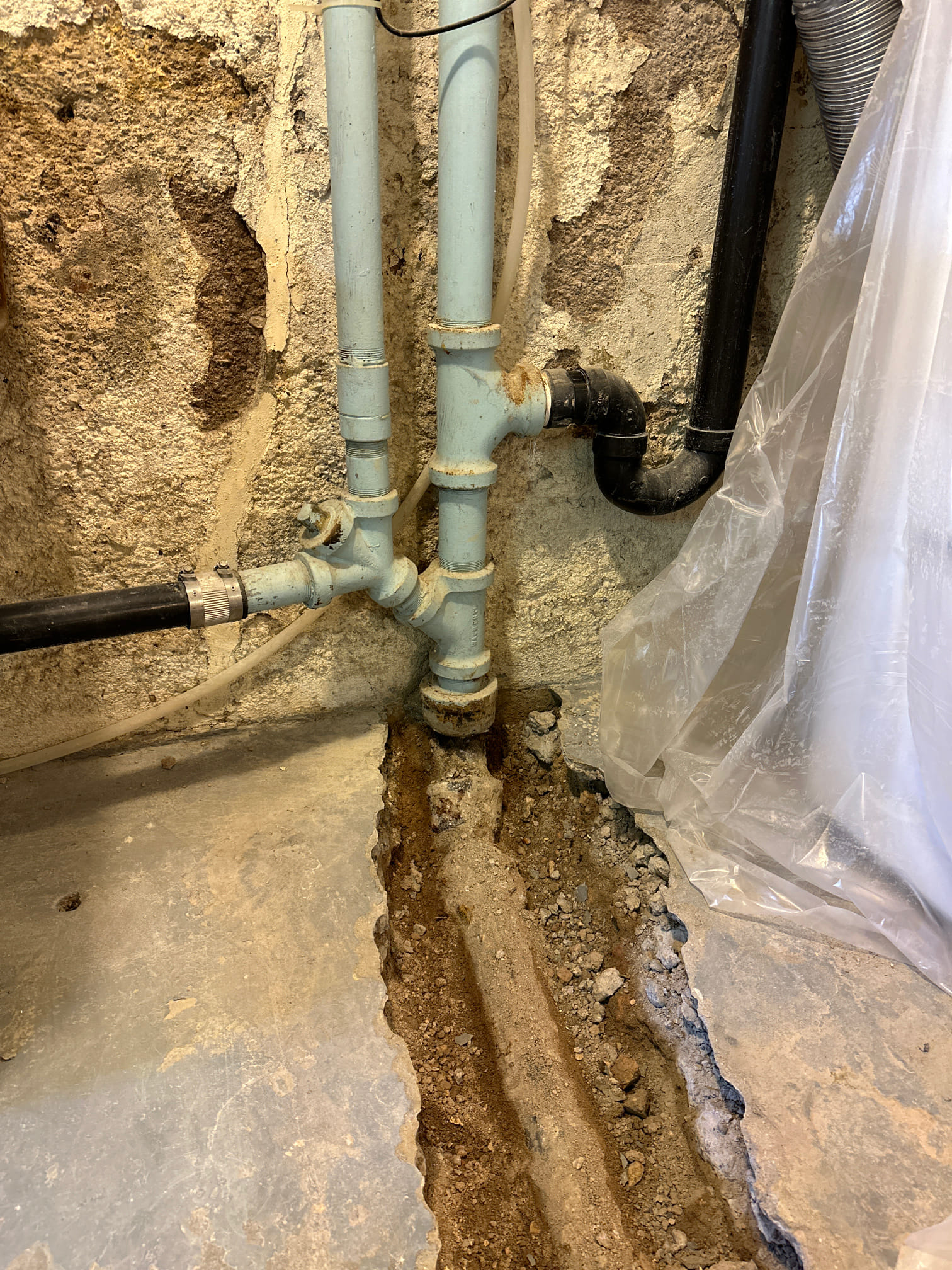 Sewer pipeline inspection image showcasing a sewer inspection company's use of sewer pipe video inspection technology. Detailed view inside a sewer line reveals potential problems.