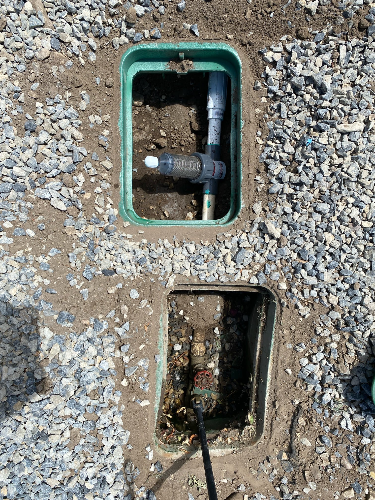 Water softener system filled with water, commonly used for well water. Could indicate a potential source of water damage, necessitating ceiling water damage cleanup, possibly after hours due to a leak or malfunction.