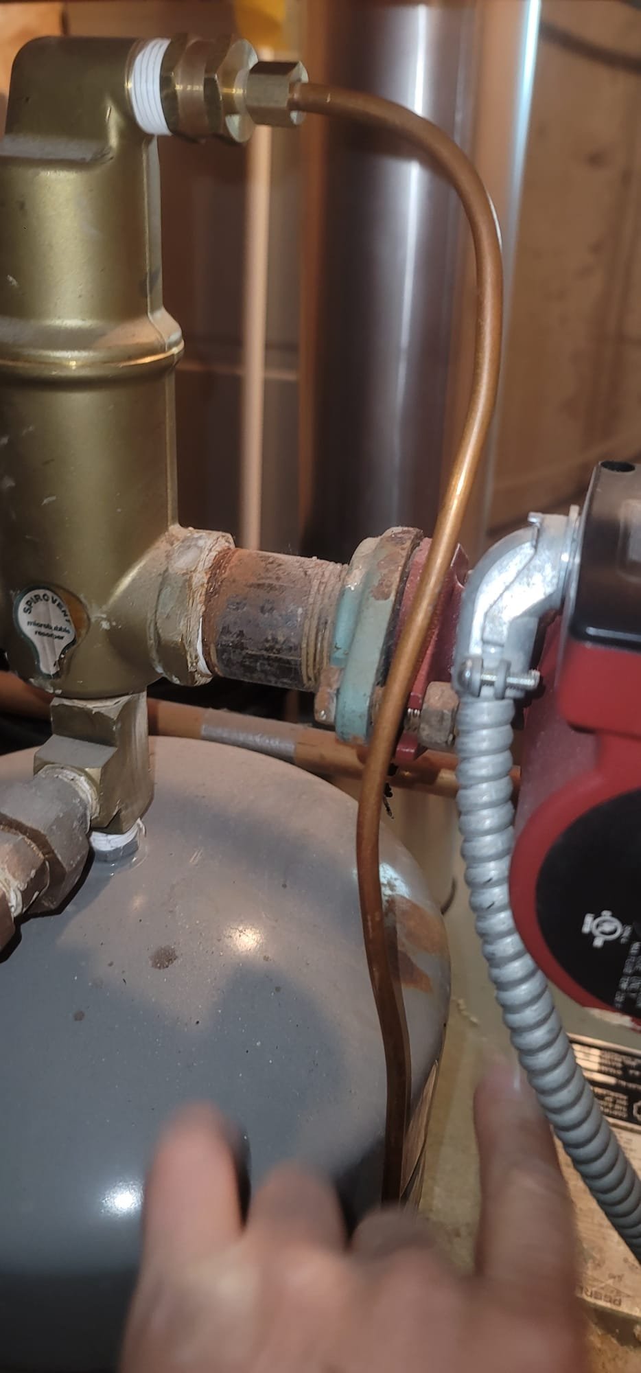 Image depicting emergency home repair services. Possibly showing a burst pipe being fixed, gas line maintenance, or AC unit repair. Emphasizes quick response and professional service availability for plumbing, gas, and HVAC issues. Could highlight free estimates for AC repair.