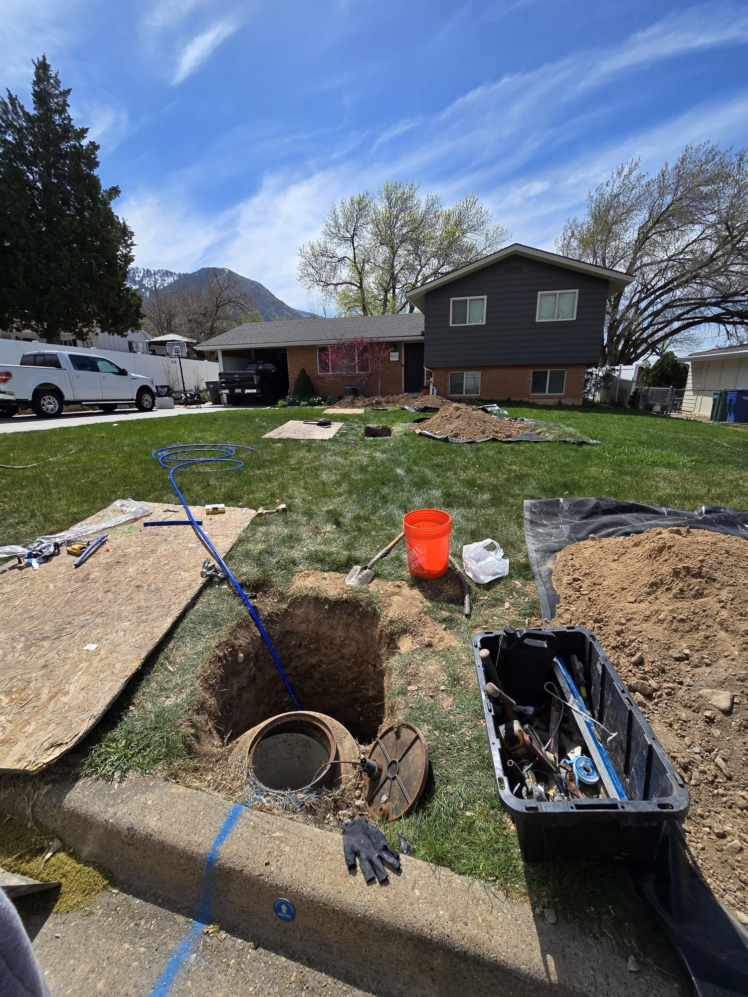 Water damage on a basement ceiling, likely caused by a faulty water softener system used for well water. Professional inspection and restoration services are essential to repair the damage and prevent further issues. Get expert help to fix your basement ceiling water damage today.