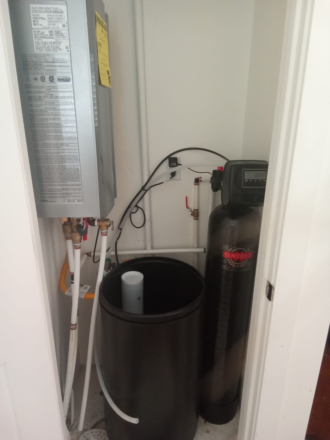 Image depicting commercial property maintenance, including drywall repair after water damage and grease trap cleaning, essential services for businesses to maintain hygiene and prevent structural issues.