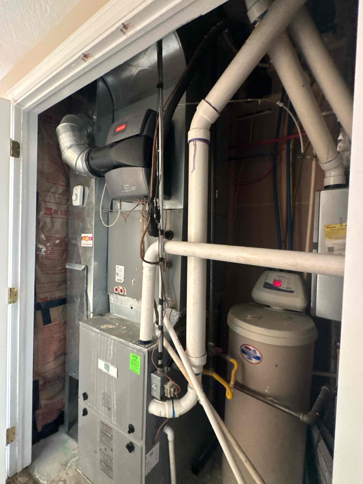 Residential drywall showing signs of water damage, indicating the need for professional repair services to prevent further structural issues and mold growth. Similar damage scenarios may be present in related services 4 and 7.