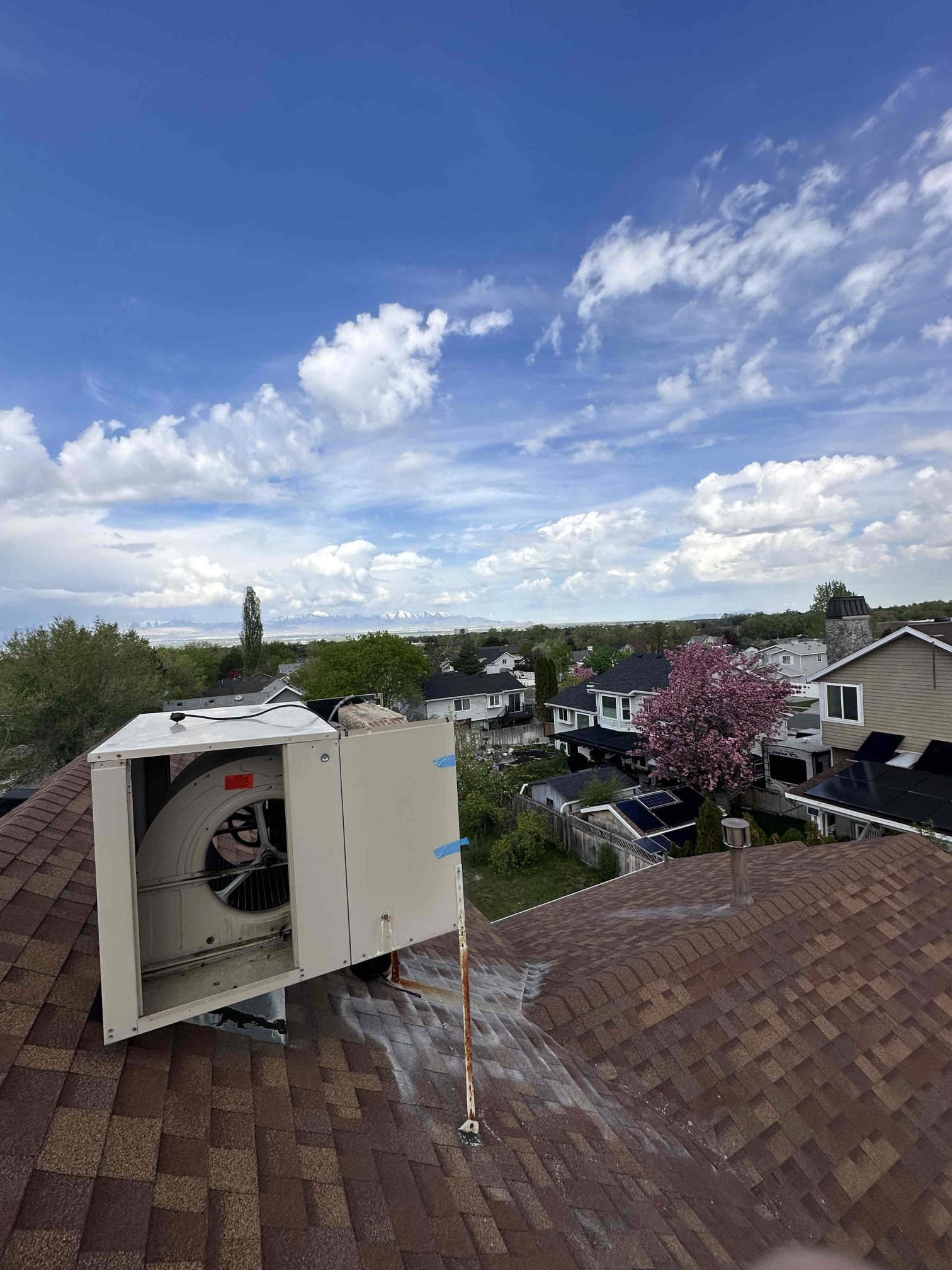 Image depicting a furnace replacement, possibly showing the transition from an electric furnace to a natural gas one. The scene suggests cost savings and efficiency, relevant to searches for 'furnace replacement near me' and inquiries about 'how much is a new furnace'.