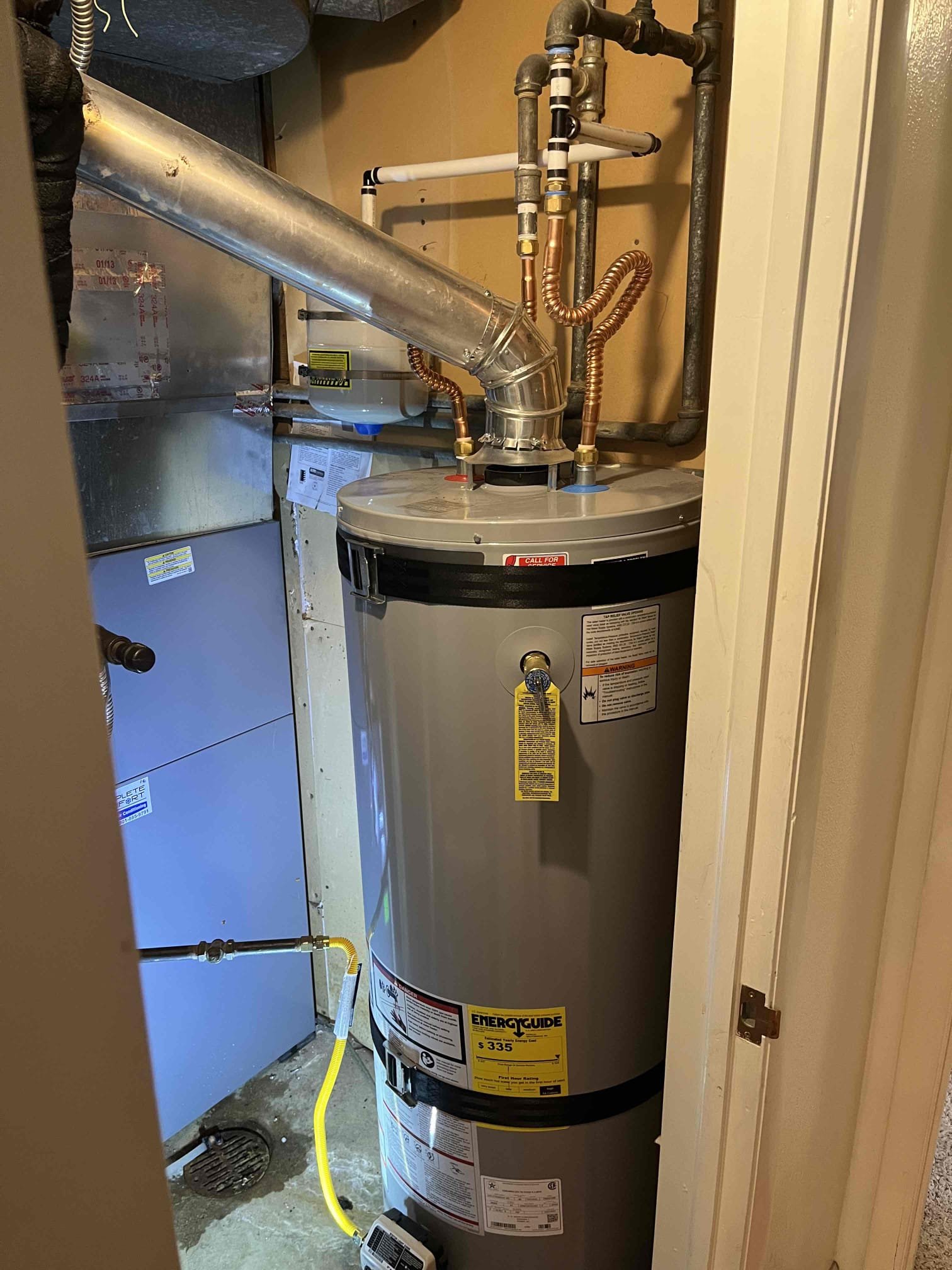 Image depicting commercial drywall repair after water damage, possibly linked to a faulty water softener. Focus is on 24/7 emergency odor removal services for businesses dealing with water damage and mold from plumbing issues.