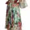 Thumbnail: Dolce & Gabbana Multicolor Green Silk Wrap Gown Dress