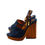 Thumbnail: Christian Louboutin Mira Colunata 120 Navy Blue Denim and Galvanized Heel Wedges