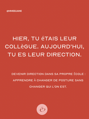Passer de collègue à direction dans sa propre école