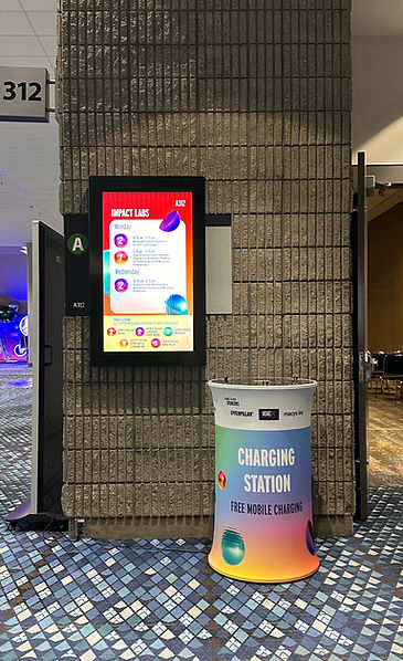 Portable Pop up charging station in Chicago with event branding