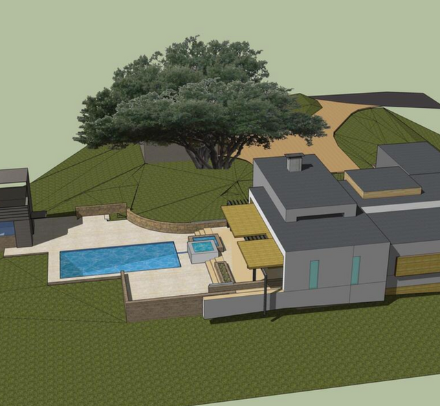 Contemporary style rendering for parcel in Santa Barbara