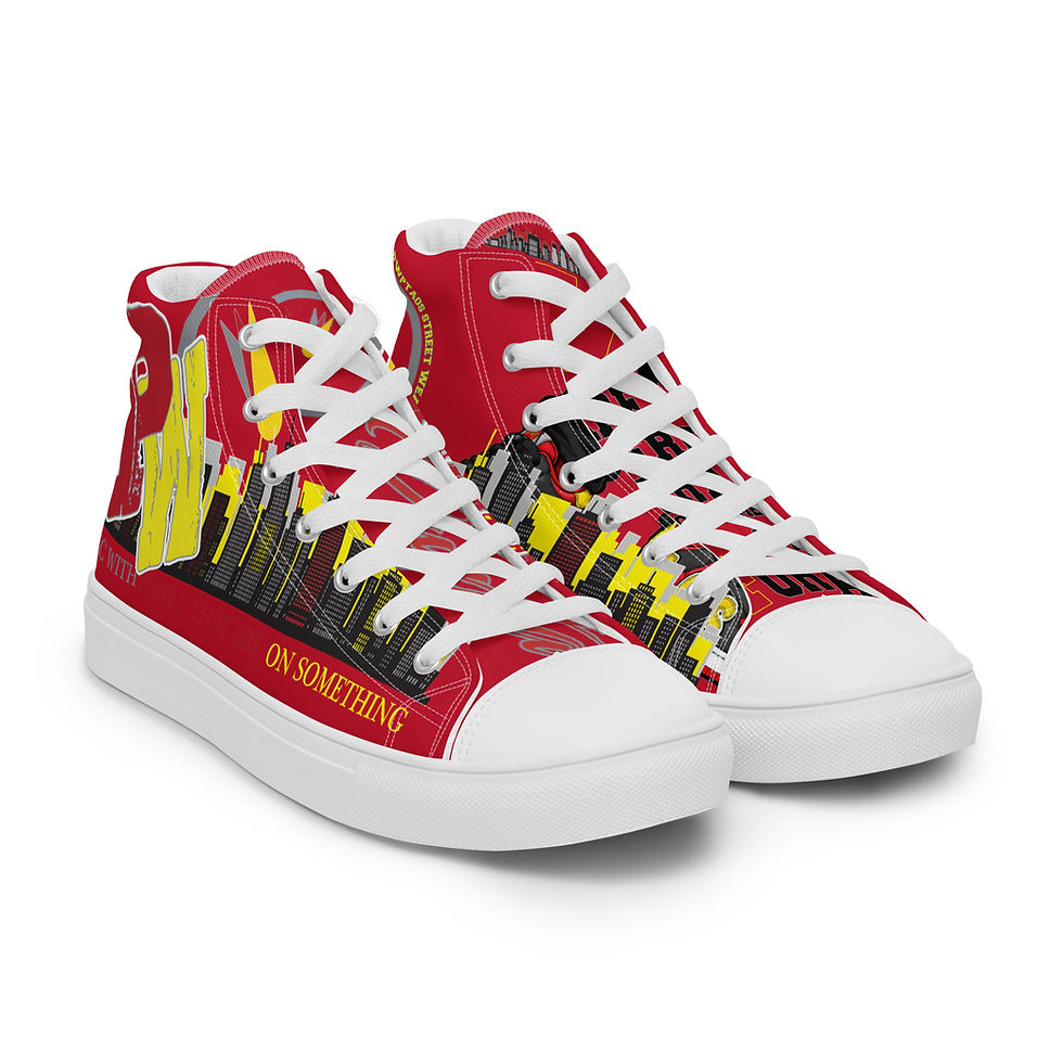 Thumbnail: PWPTAOS Men’s high top canvas shoes