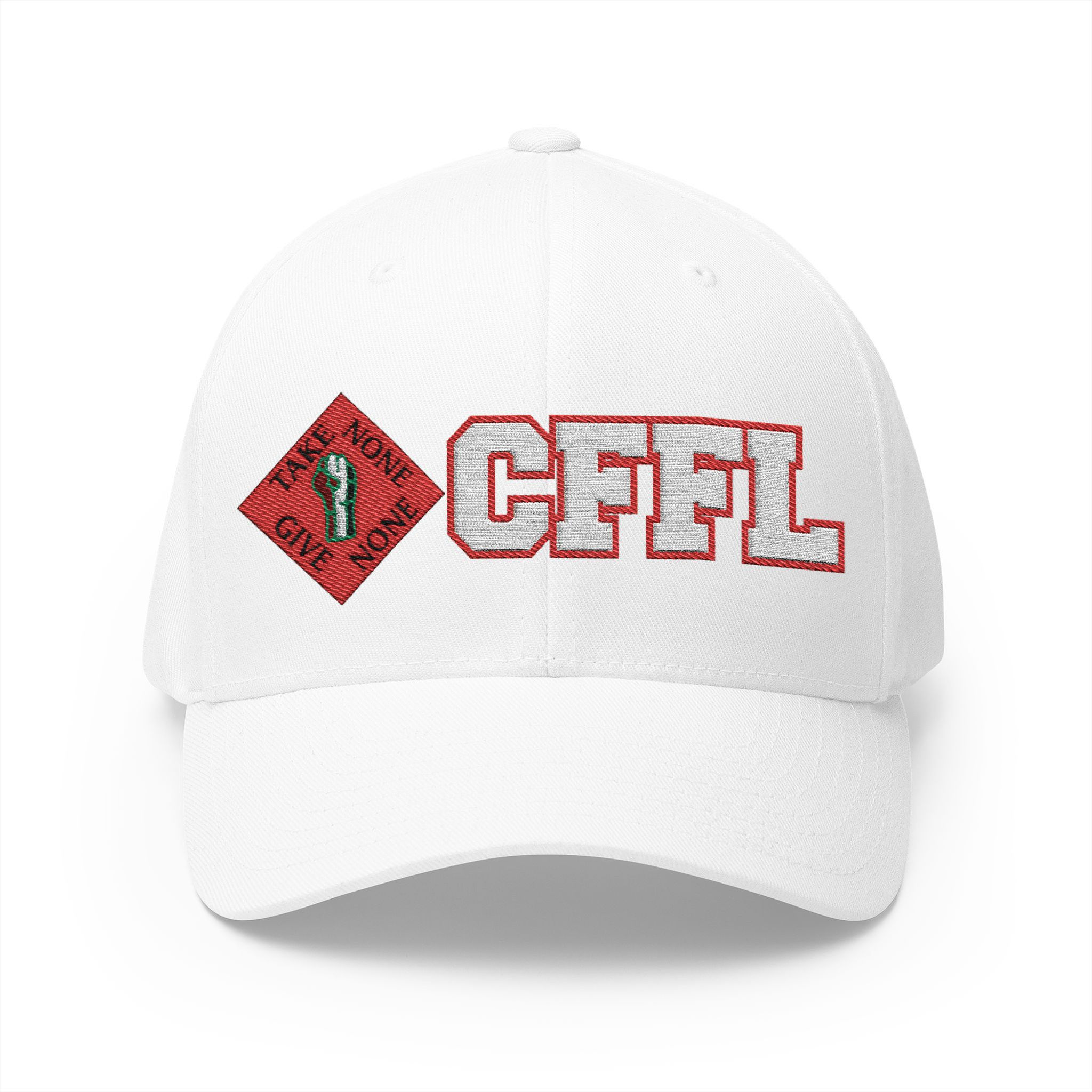 CFFL Embroidered Baseball Cap — Red Logo Structured Closed-Back Hat
