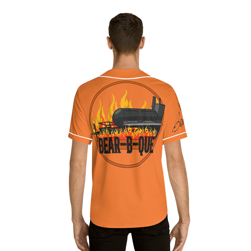 Thumbnail: BBQ Men's Baseball Jersey, Grilling Apparel, Summer Cookout Shirt, Father's Day