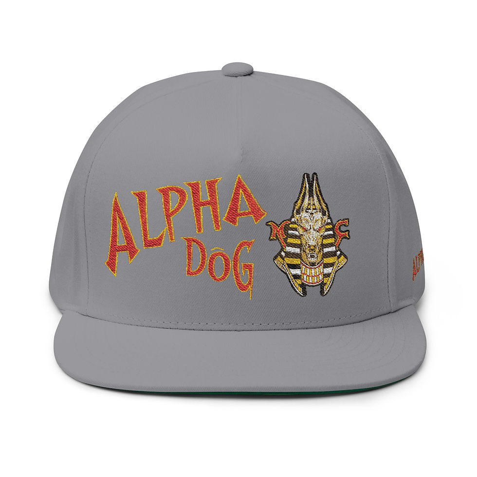 Thumbnail: Alpha Dog Flat Bill Cap Embroidered Religious Snapback (1959 Accent)