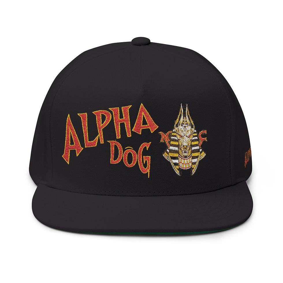 Thumbnail: Alpha Dog Flat Bill Cap Embroidered Religious Snapback (1959 Accent)