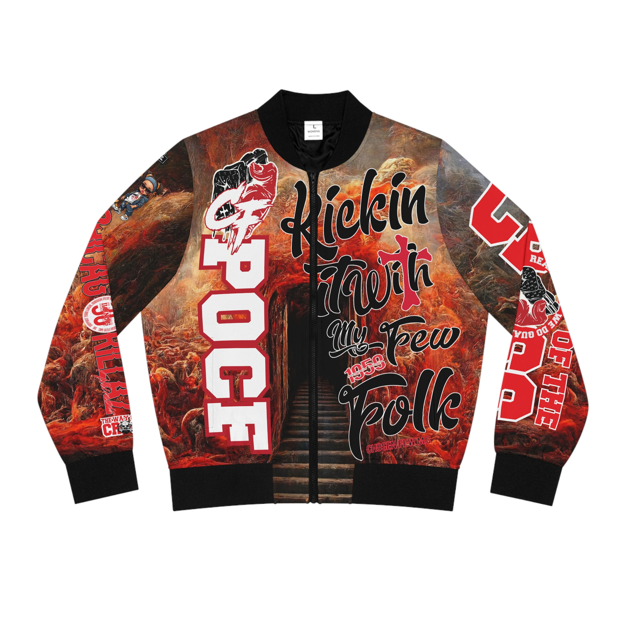 POCF Woman  Bomber Jacket — "Kickin' It with My Pew Folk" Streetwear