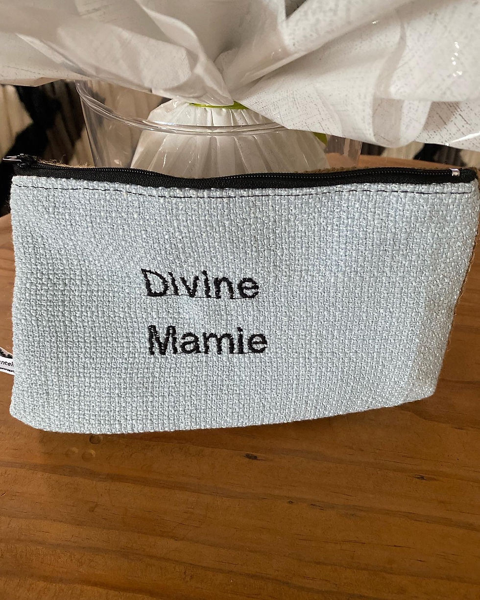 Pochette de Sac Personnalisée "Mamie" en Tissu Texturé